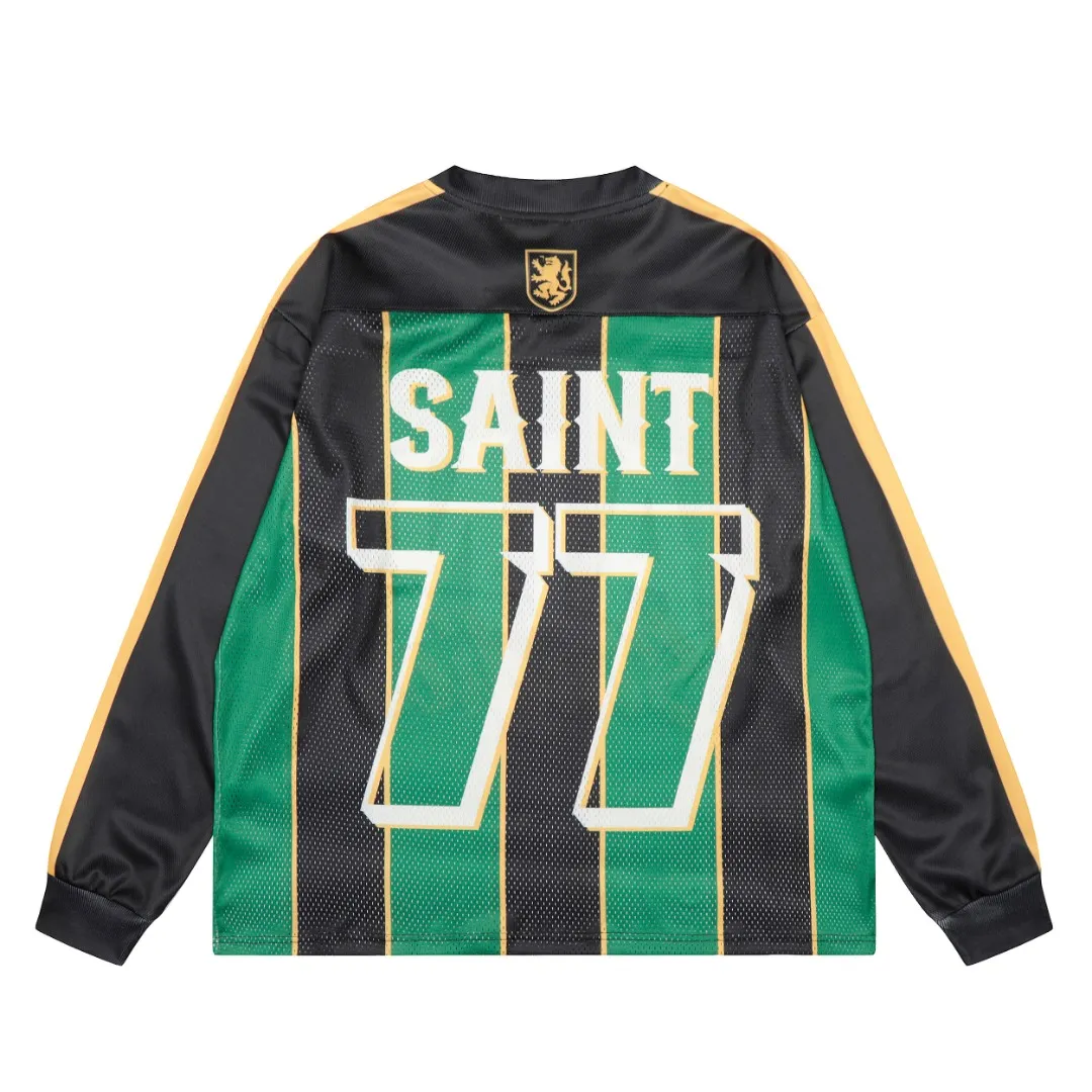 SAINT MICHAEL mesh splicing long-sleeved vintage bottoming shirt Style number: S3601 Size: M L XL Wholesale price: 136 Color: Picture color